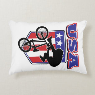 USA-BMX Biker Decorative Pillow