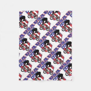 USA-BMX Biker Fleece Blanket