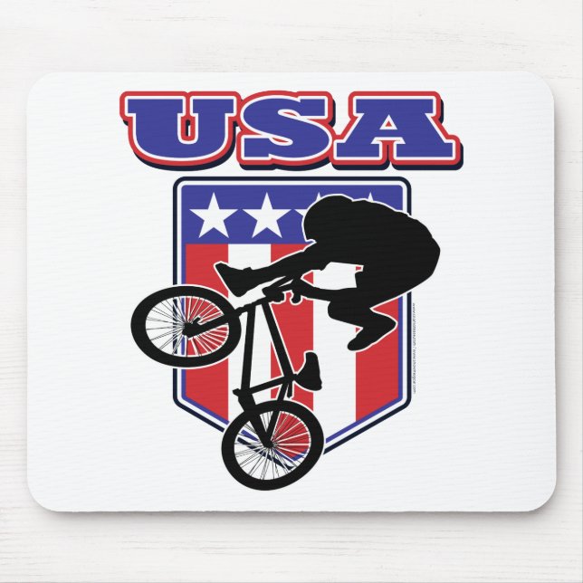 USA BMX Biker Mouse Pad (Front)