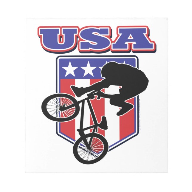 USA BMX Biker Notepad (Front)