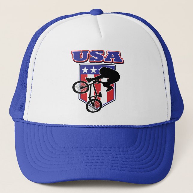 USA BMX Biker Trucker Hat (Front)