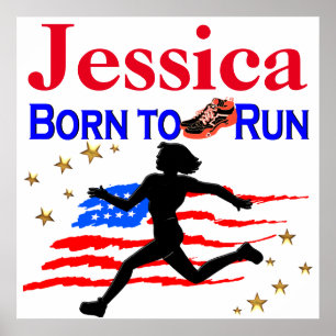 USA BORN TO RUN PERSONALIZED POSTER