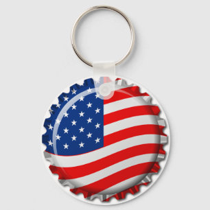 USA Bottle Cap Keychain