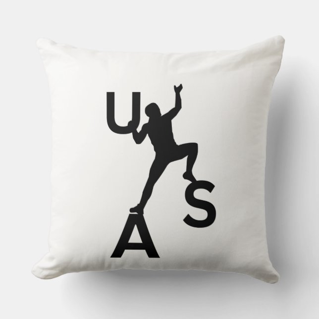 USA bouldering Throw Pillow (Front)