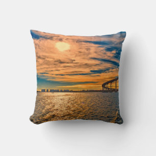 USA, CA, San Diego-Coronado Bay Bridge Throw Pillow