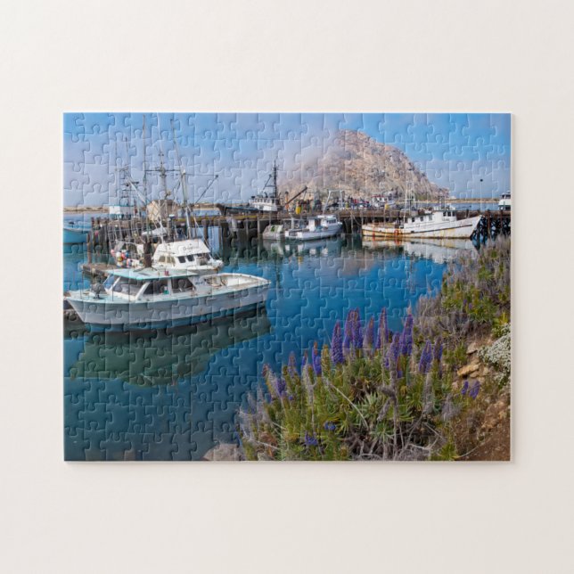 USA, California. Docked Boats At Morro Bay Jigsaw Puzzle (Horizontal)