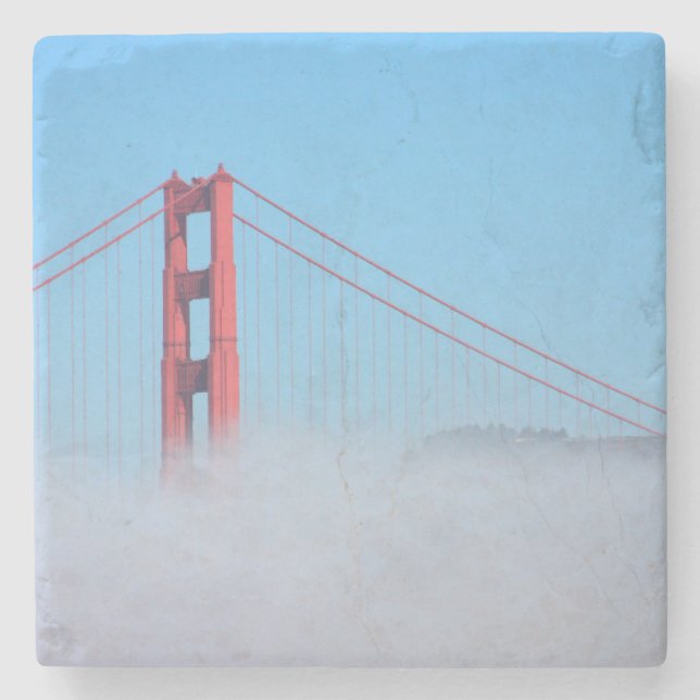 USA, California. Golden Gate Bridge In Morning Stone Coaster (Front)