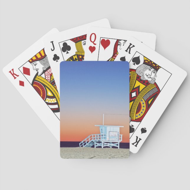 USA, California, Los Angeles, Santa Monica Beach Playing Cards (Back)