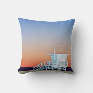 USA, California, Los Angeles, Santa Monica Beach Throw Pillow