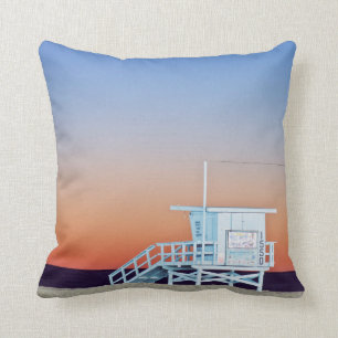USA, California, Los Angeles, Santa Monica Beach Throw Pillow