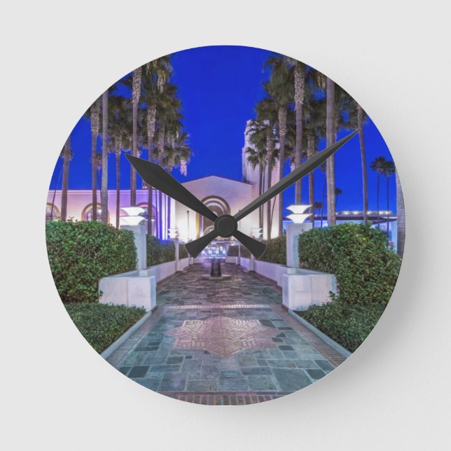 USA, California, Los Angeles, Union Station Round Clock (Front)