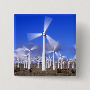 USA, California, Mojave. View of a wind turbine 2 Inch Square Button
