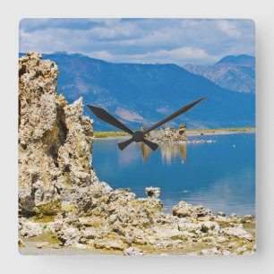 USA, California, Mono Lake South Tufa Reserve Square Wall Clock