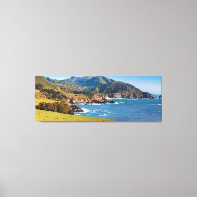 USA, California. Panorama Of Big Sur With Bixby Canvas Print (Front)