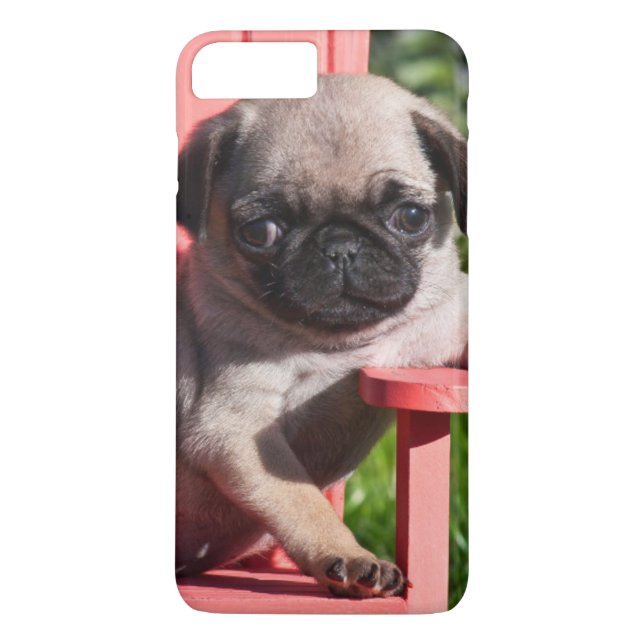 USA, California. Pug Puppy Slouching Case-Mate iPhone Case (Back)