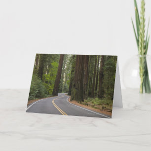 USA, California, road through Redwood forest Card
