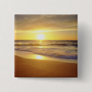 USA, California, San Diego. La Jolla Shores 2 Inch Square Button
