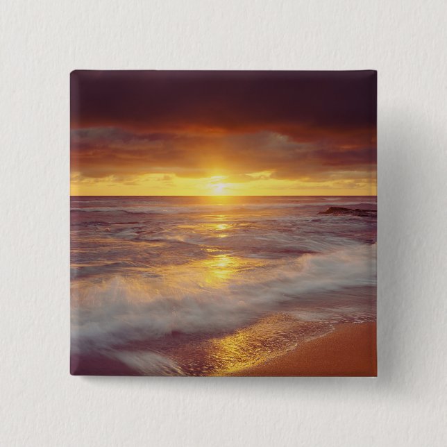 USA, California, San Diego. Sunset Cliffs beach 2 Inch Square Button (Front)