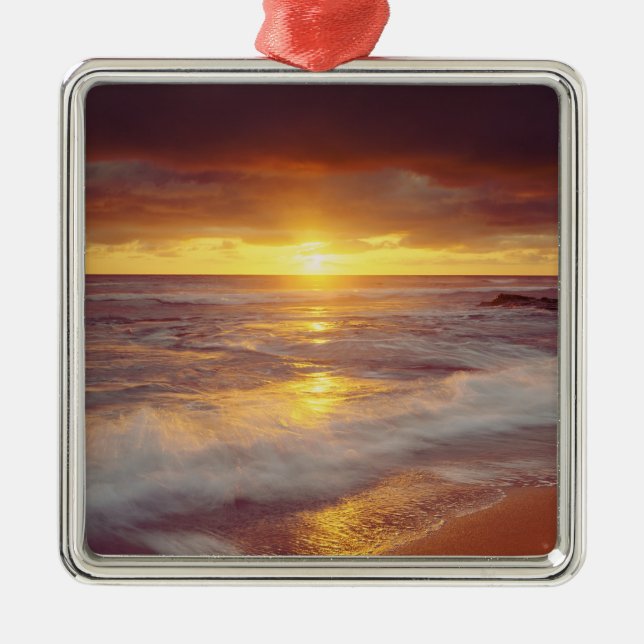 USA, California, San Diego. Sunset Cliffs beach Metal Ornament (Front)