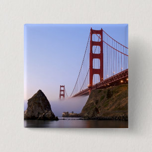 USA, California, San Francisco. Golden Gate 3 2 Inch Square Button
