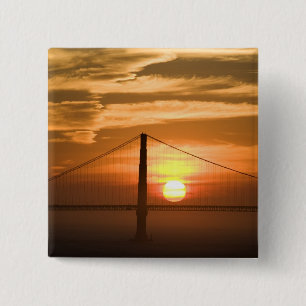 USA. California. San Francisco. Sun setting 2 Inch Square Button