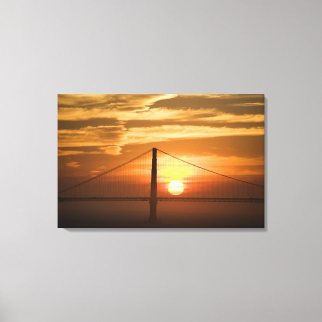 USA. California. San Francisco. Sun setting Canvas Print (Front)