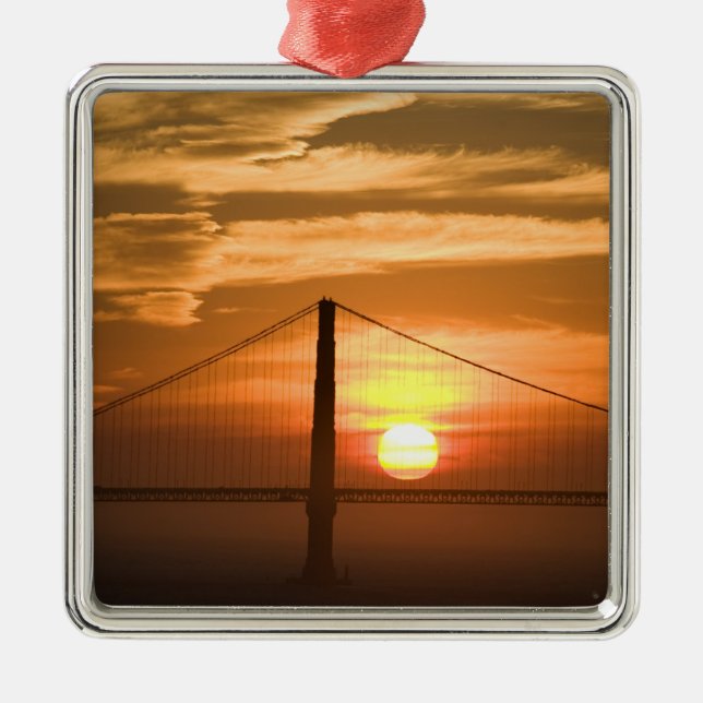 USA. California. San Francisco. Sun setting Metal Ornament (Front)