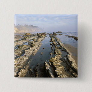 USA, California, Santa Barbara, Henry's Beach. 2 Inch Square Button