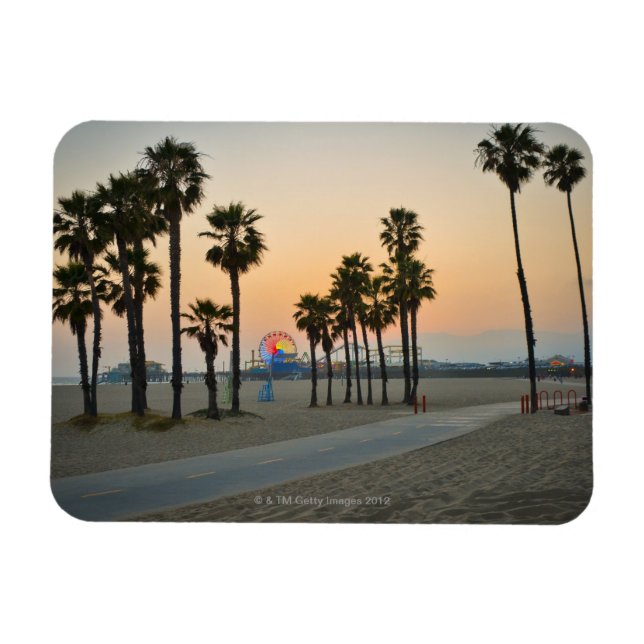 USA, California, Santa Monica Pier at sunset Magnet (Horizontal)