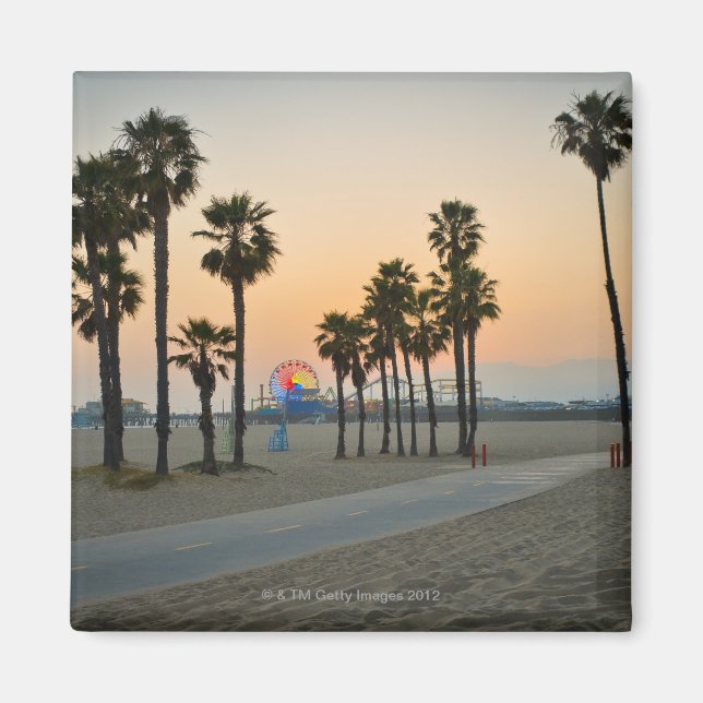 USA, California, Santa Monica Pier at sunset Magnet (Front)