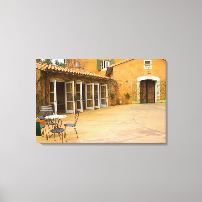 USA, California, Sonoma Valley, Patio at Viansa Canvas Print (Front)