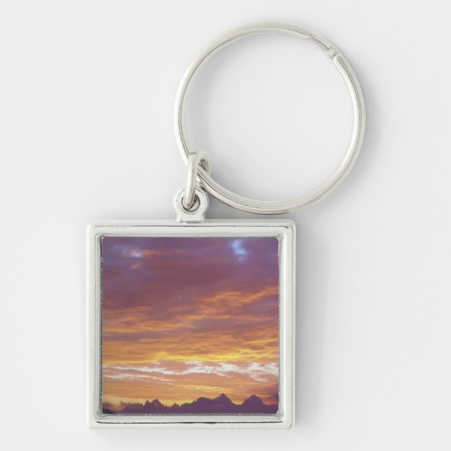 USA, California, Sunset over the Sierra Nevada Keychain (Front)