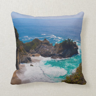 USA, California. View Of Mcway Falls Throw Pillow