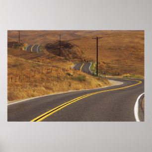 USA, California. Winding country road. Credit Poster