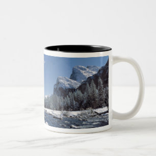USA, California, Yosemite NP. The Merced River, Two-Tone Coffee Mug