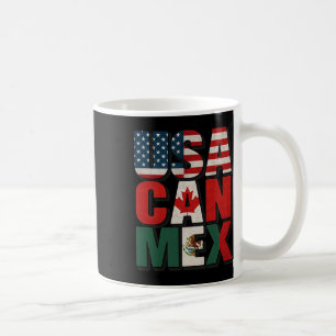 Usa Can Mex Flag Soccer North America Footbyll Fan Coffee Mug