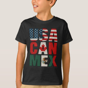 Usa Can Mex Flag Soccer North America Footbyll Fan T-Shirt