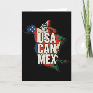 Usa Can Mex Soccer North America Footll Fan Gifts Card