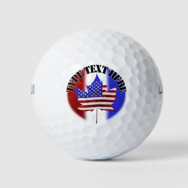 USA Canada Golf Gift Custom US Canada Golf Balls (Front)