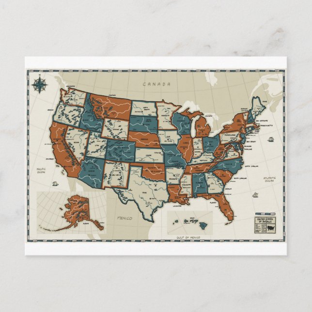 USA - Carte Vintage (Devant)