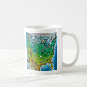 USA Cartoon Map Coffee Mug