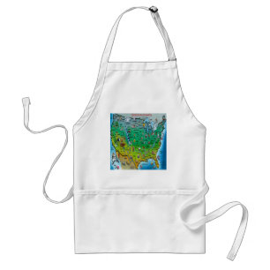 USA Cartoon Map Standard Apron