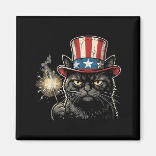 USA Cat 4th of July Men Women Kids Funny Patriotic Magnet