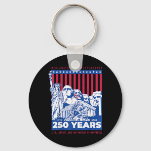 USA Celebrates 250 1776 to 2026 American Patriot Keychain