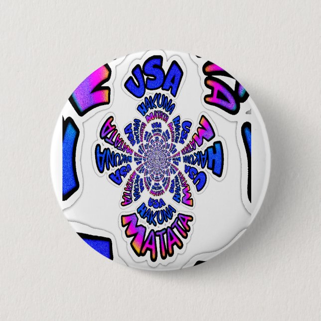 USA Celebration: Lovely Fun Text Dynamic Art 2 Inch Round Button (Front)