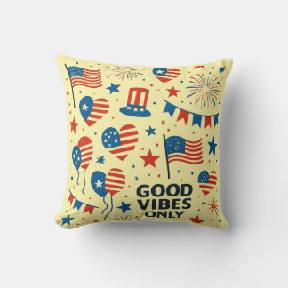 USA Celebration Pattern Throw Pillow