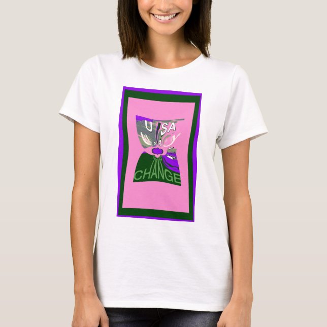 USA Change Art Print T-Shirt (Front)