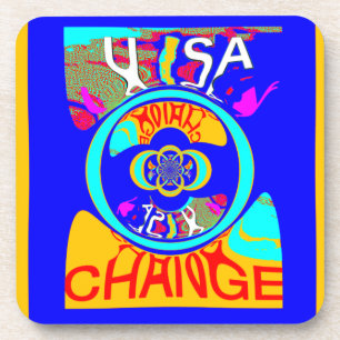 Usa Change Beautiful Amazing Text Quote Design Coaster