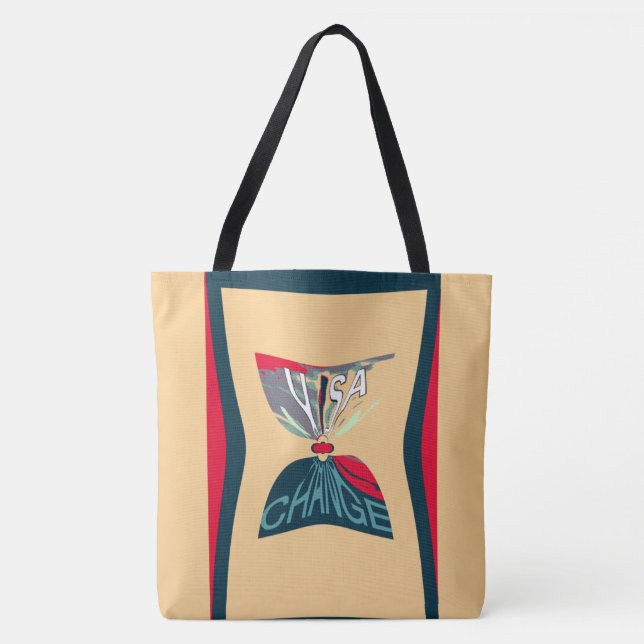 Usa Change Beautiful Amazing Text Quote Design Tote Bag (Front)