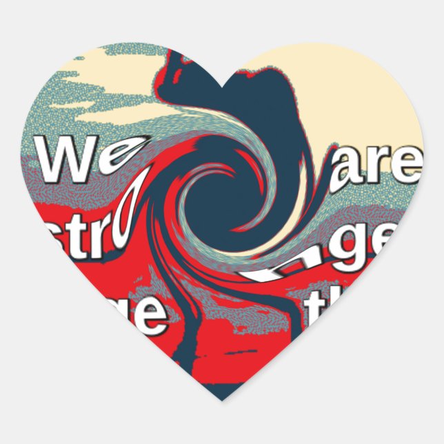 USA Change: Stronger Together Unity Design Heart Sticker (Front)